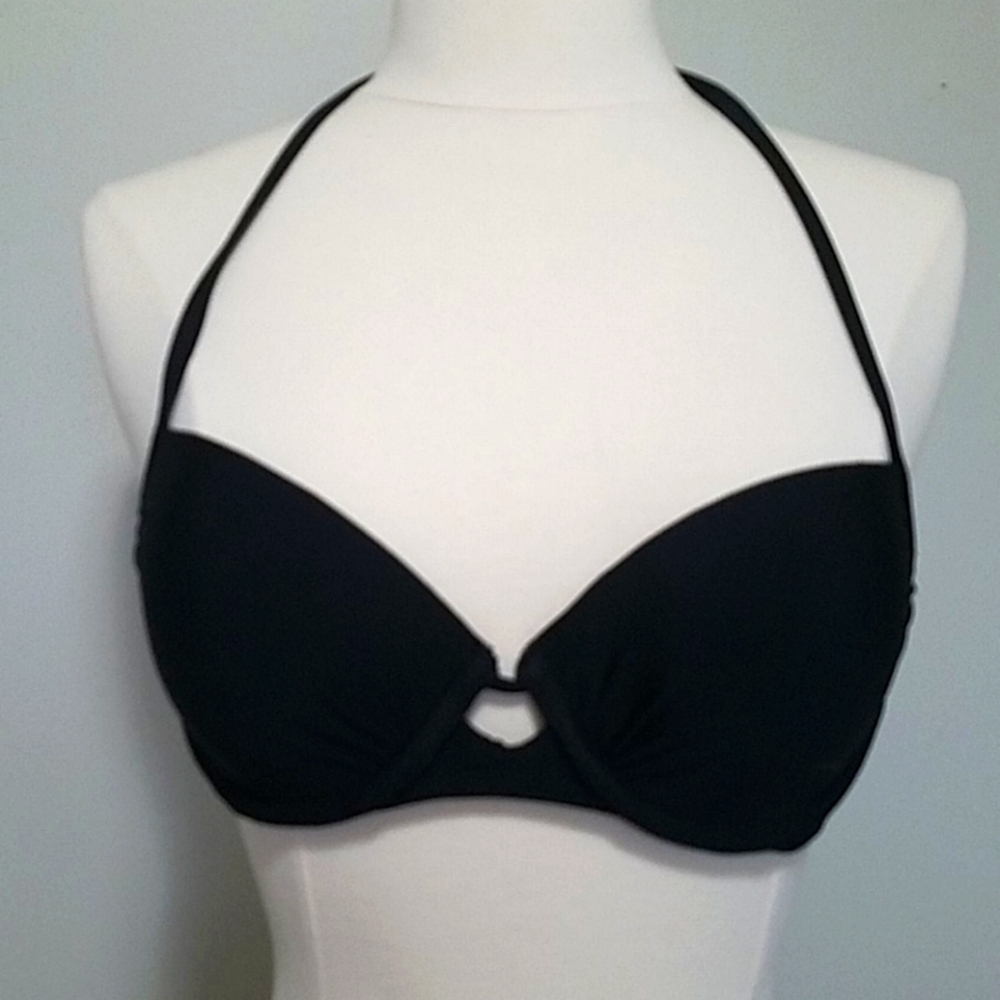 classic Black Molded Cup Bikini Top sz Small